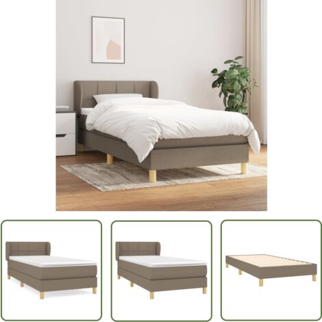 The Living Store Boxspringbett mit Matratze Taupe 90x200 cm Stoff - Boxspringbett - Doppelbett - Bettenrahmen - Lattenrost - Matratze