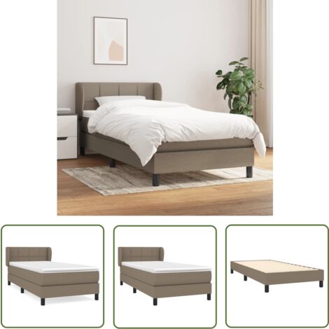 The Living Store Boxspringbett mit Matratze Taupe 90x200 cm Stoff - Boxspringbett - Doppelbett - Bettenrahmen - Lattenrost - Matratze