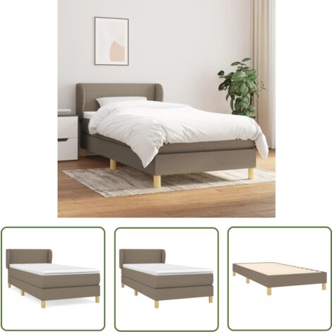 The Living Store Boxspringbett mit Matratze Taupe 90x200 cm Stoff - Boxspringbett - Doppelbett - Bettenrahmen - Lattenrost - Matratze