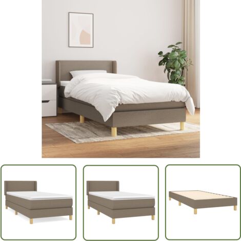 The Living Store Boxspringbett mit Matratze Taupe 90x200 cm Stoff - Boxspringbett - Doppelbett - Bettenrahmen - Lattenrost - Matratze