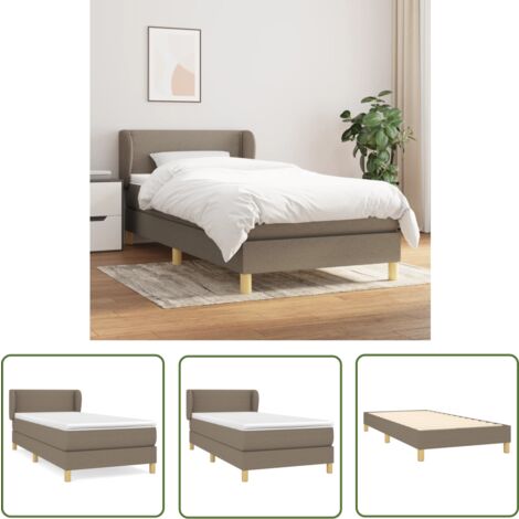 The Living Store Boxspringbett mit Matratze Taupe 90x200 cm Stoff - Boxspringbett - Doppelbett - Bettenrahmen - Lattenrost - Matratze