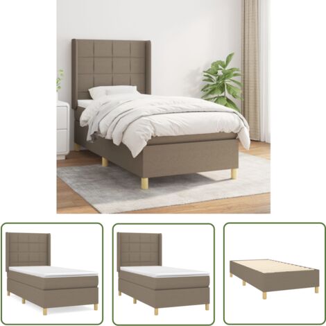 The Living Store Boxspringbett mit Matratze Taupe 90x200 cm Stoff - Boxspringbett - Doppelbett - Bettenrahmen - Schlafraum - Liegekomfort