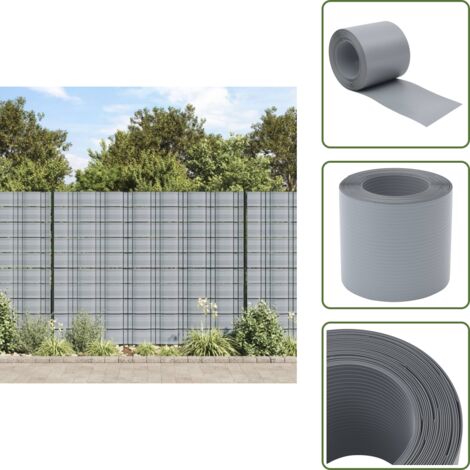 The Living Store Brises-vues de jardin 10 pcs gris 252,5x19 cm PVC - Brise Vue Jardin - Clôture Décorative - Panneau De Clôture - Pare-soleil Extérieur - Protection Solaire