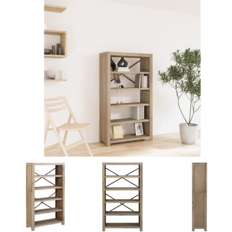 The Living Store Bücherregal 5 Fächer 80x30x140 cm Massivholz Akazie - Bücherregale & Bücherschränke