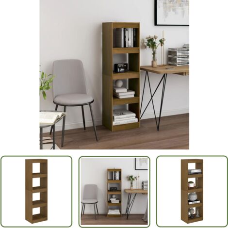 The Living Store Bücherregal Raumteiler 40x30x135,5 cm Massivholz Kiefer - Bücherregal - Raumteiler - Holzmöbel - Buche - Massives Holz