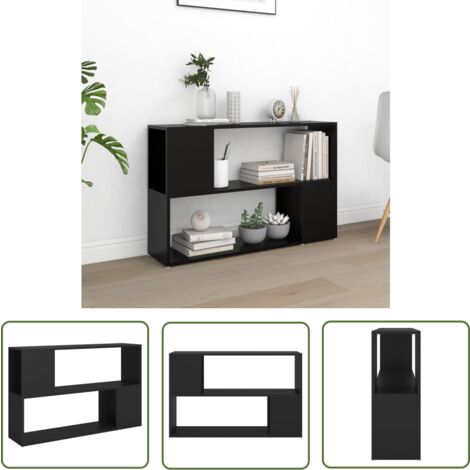 The Living Store Bücherregal Schwarz 100x24x63 cm Holzwerkstoff - Bücherregal - Regal Schwarz - Wohnwand - Holzwerkstoff - Schrank