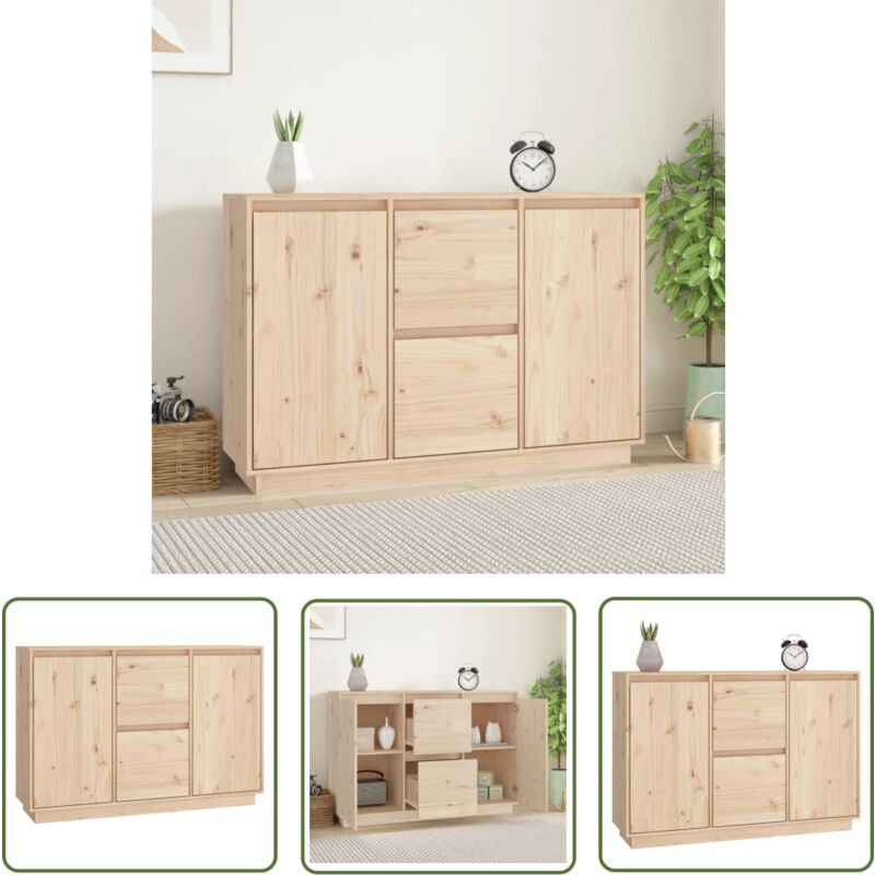 Buffet 111x34x75 cm Bois massif de pin - Buffet - Armoire - Meuble De Rangement - Bois Massif - Pin - The Living Store