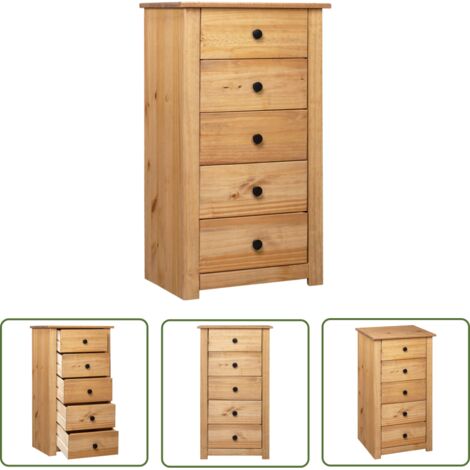 The Living Store Buffet 46x40x89 cm Pin Gamme Panama - Buffet - Meuble De Rangement - Commode - Armoire Latérale - Mobilier Maison