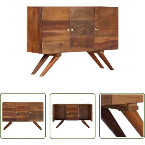 The Living Store Buffet Bois recyclé massif 110x30x75 cm Marron - Buffet - Meuble De Rangement - Mobilier Vintage - Bois Massif - Bois Recyclé
