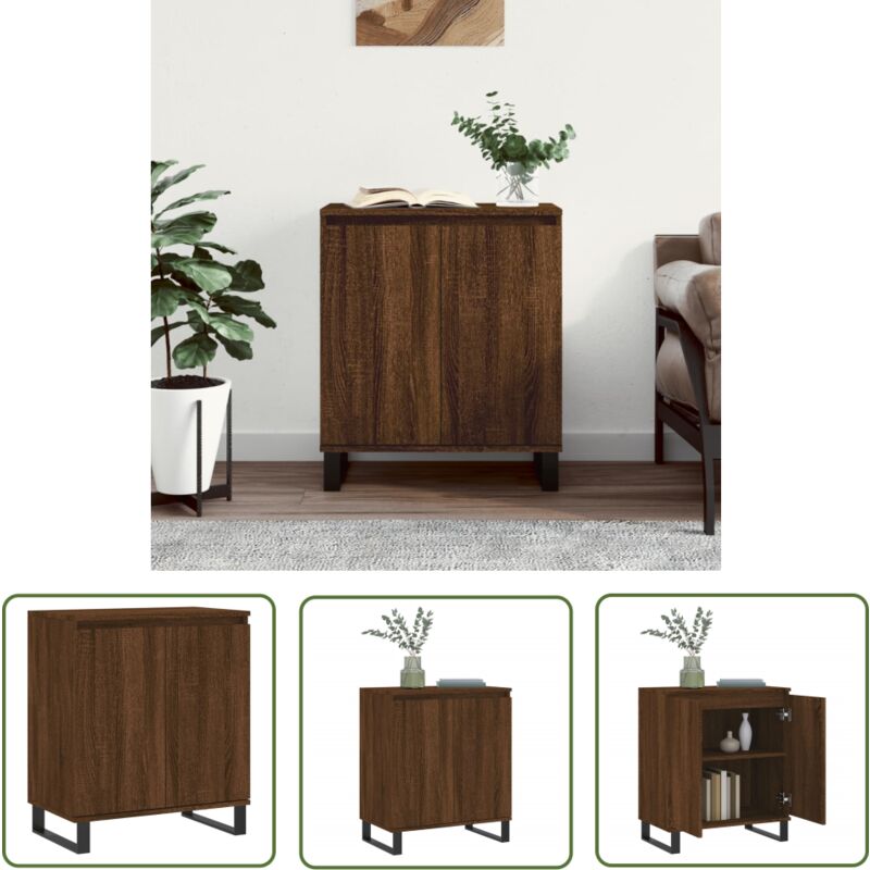 Buffet Chêne marron 60x35x70 cm Bois d'ingénierie - Buffet - Meuble De Rangement - Armoire - Commode - Mobilier - The Living Store