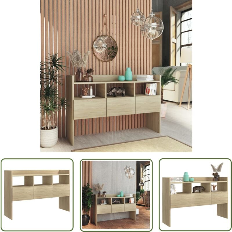 Buffet Chêne sonoma 105x30x70 cm Bois d'ingénierie - Buffet - Meuble De Rangement - Commode - Mobilier - Style Moderne - The Living Store