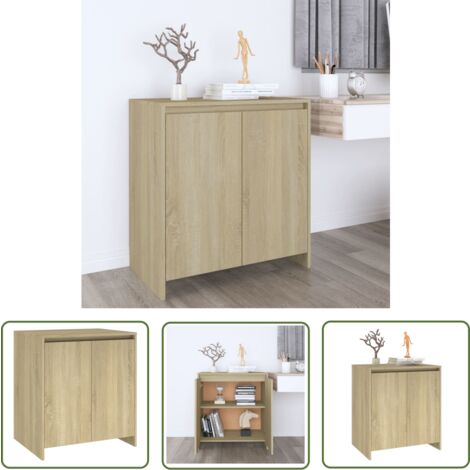 The Living Store Buffet Chêne sonoma 70x41x75 cm Bois d'ingénierie - Buffet - Meuble De Rangement - Commode - Armoire - Mobilier