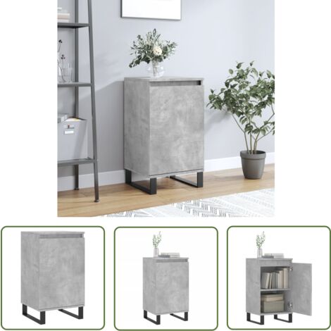 The Living Store Buffet gris béton 40x35x70 cm bois d'ingénierie - Buffet Design - Meuble Rangement - Armoire Cuisine - Mobilier Salon - Table Basse