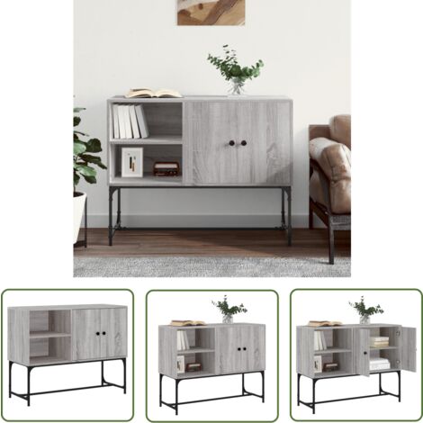 The Living Store Buffet sonoma gris 100x40x79,5 cm bois d'ingénierie - Buffet Industriel - Meuble De Rangement - Armoire - Commode - Mobilier