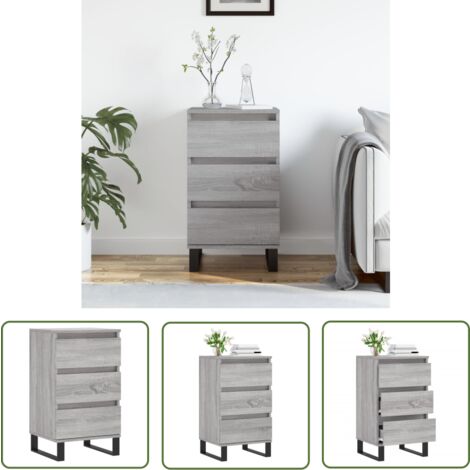 The Living Store Buffet sonoma gris 40x35x70 cm bois d'ingénierie - Buffet - Armoire - Meuble De Rangement - Mobilier - Design Moderne