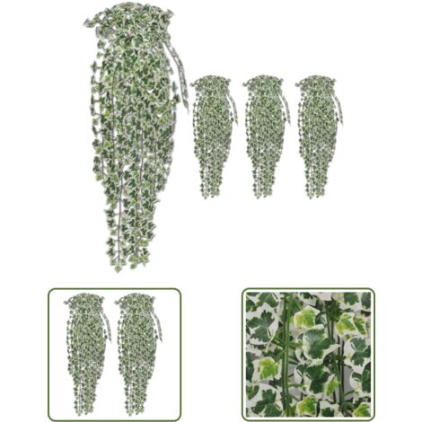 The Living Store Buissons artificiels de lierre 4 pcs Bigarré 90 cm - Plantes Artificielles - Lierres Artificiels - Décoration Intérieure - Plantes Vertes - Décoration Murale