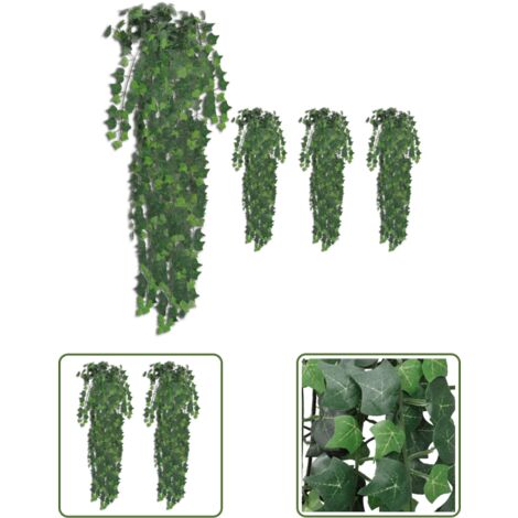 The Living Store Buissons artificiels de lierre 4 pcs Vert 90 cm - Arbustes Artificiels - Lierre - Plantes Artificielles - Décoration Intérieure - Plantes Vertes