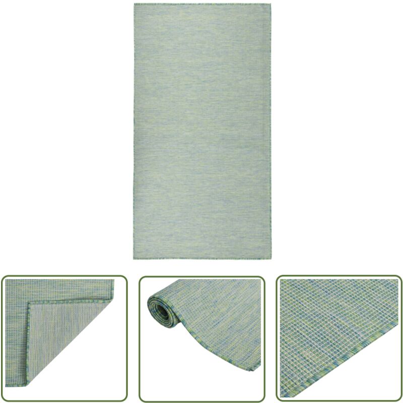 Tapis à tissage plat d'extérieur 80x150 cm Turquoise - Tapis Exterieure - Tapis Patio - Tapis Balcocn - Tapis Résistant Aux Intempéries - Tapis Anti