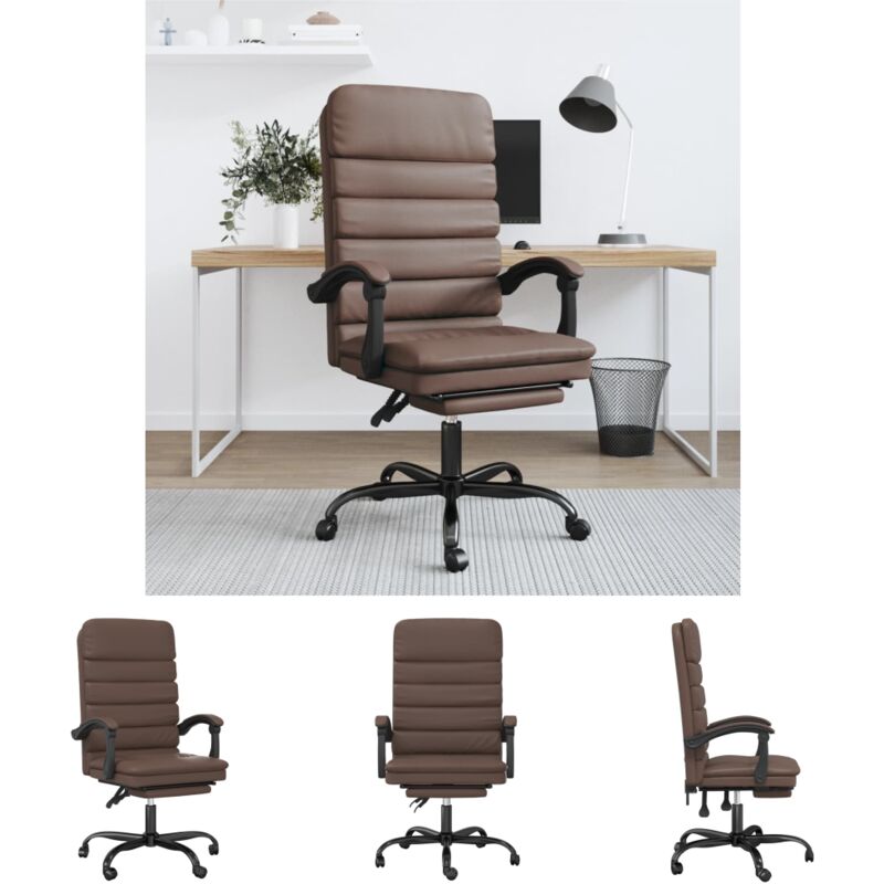 The Living Store Braun Bürostuhl Mit Rückenmassage - Vidaxl Bürostuhl Mit Massagefunktion Kunstleder - Bürostuhl Mit Liegefunktion