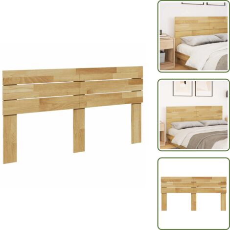 The Living Store Cabecero 135 cm Madera maciza de roble - Madera maciza