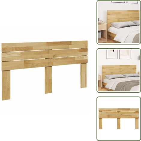 The Living Store Cabecero 140 cm Madera Maciza Roble - Cabecero de roble