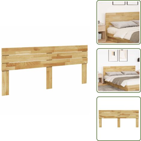The Living Store Cabecero 180 cm Madera Maciza Roble - Cabecero de roble