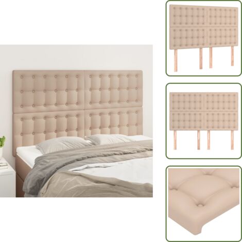 The Living Store Cabecero Capuchino 144x5x118/128 cm Piel Sintética - Cabecero de cama sintético
