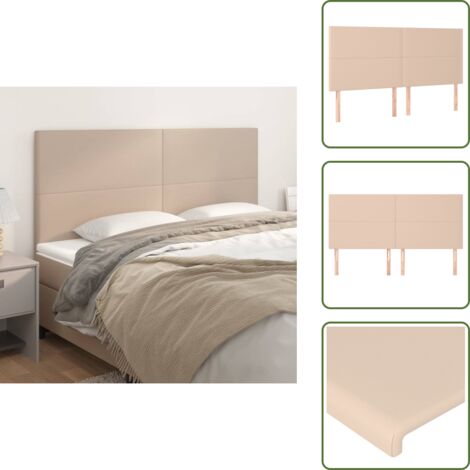The Living Store Cabecero Capuchino 200x5x118/128 cm Piel Sintética - Cabecero de cama sintético