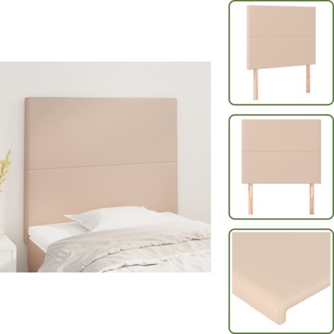 The Living Store Cabecero Capuchino 90x5x118/128 cm Piel Sintética - Cabecero capuchino