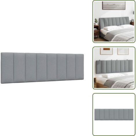The Living Store Cabecero de cama acolchado Hanko tela gris claro 160 cm - Cabecero acolchado