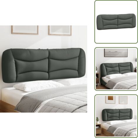 The Living Store Cabecero de cama acolchado Hvar tela gris oscuro 160 cm - Cabecero acolchado