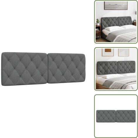 The Living Store Cabecero de cama acolchado tela gris oscuro 160 cm - Cabecero acolchado
