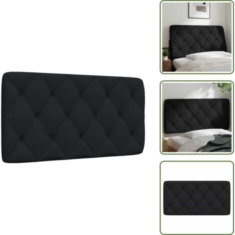 The Living Store Cabecero de cama acolchado tela negro 100 cm - Cabecero acolchado