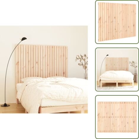 The Living Store Cabecero de cama de pared madera maciza de pino 140x3x110 cm - Cabecero de pared