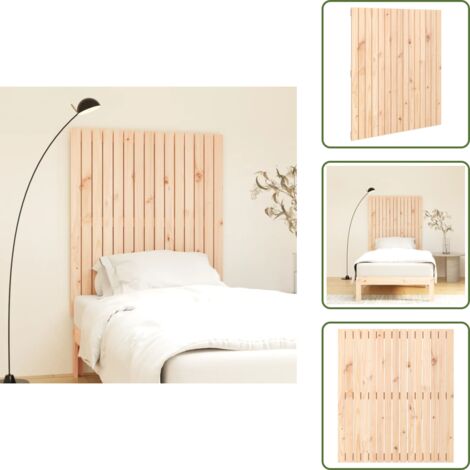 The Living Store Cabecero de cama de pared madera maciza de pino 95,5x3x110 cm - Cabecero de pared