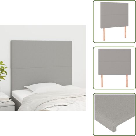The Living Store Cabecero de cama gris claro 100x5x118/128 cm Tela - Cabecero de cama