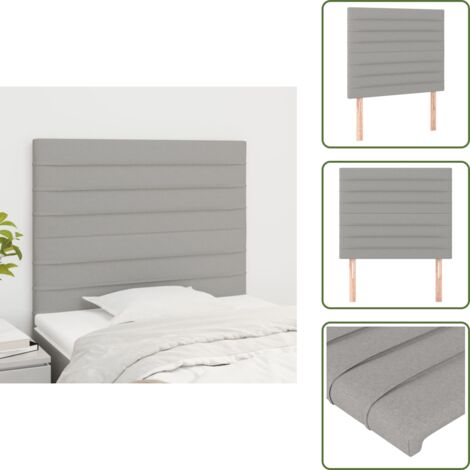 The Living Store Cabecero de cama gris claro 100x5x118/128 cm Tela - Cabecero de cama