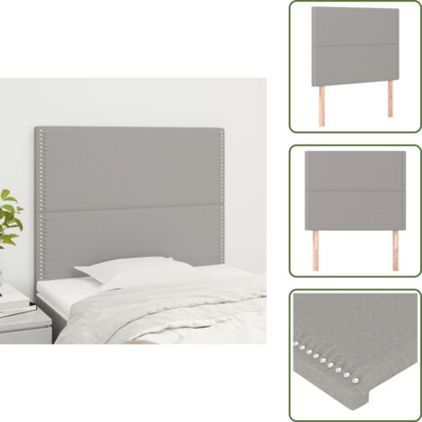 The Living Store Cabecero de cama gris claro 100x5x118/128 cm Tela - Cabecero de cama