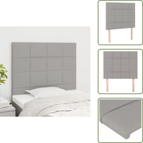 The Living Store Cabecero de cama gris claro 90x5x118/128 cm Tela - Cabecero de cama