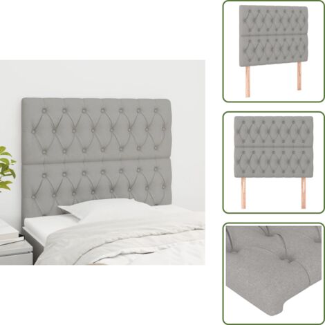 The Living Store Cabecero de cama gris claro 90x7x118/128 cm Tela - Cabecero de cama