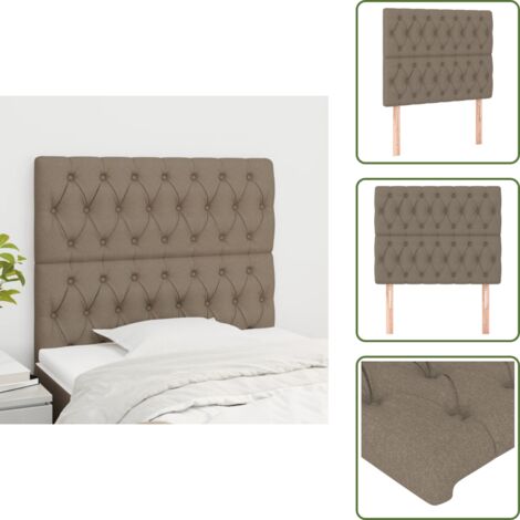 The Living Store Cabecero de cama gris topo 90x7x118/128 cm Tela - Cabecero de cama gris