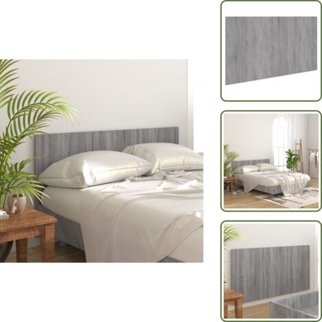The Living Store Cabecero de cama madera contrachapada gris Sonoma 160x1,5x80 cm - Madera contrachapada
