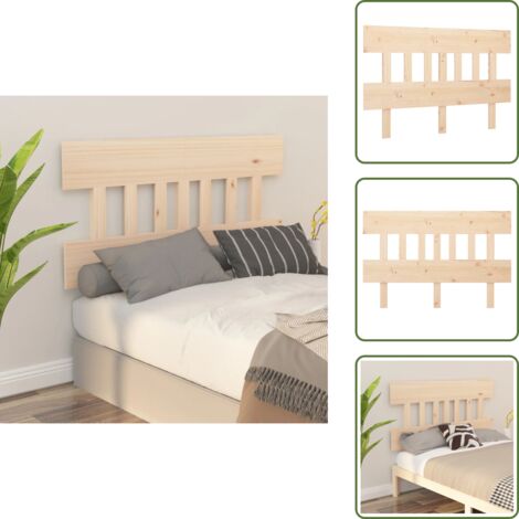The Living Store Cabecero de cama madera maciza de pino 123,5x3x81 cm - Cabecero de cama de pino