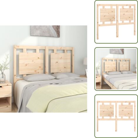 The Living Store Cabecero de cama madera maciza de pino 125,5x4x100 cm - Cabecero de cama de pino