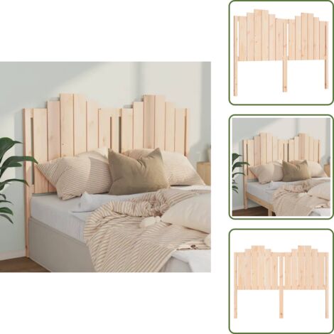 The Living Store Cabecero de cama madera maciza de pino 141x4x110 cm - Madera de pino
