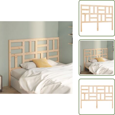 The Living Store Cabecero de cama madera maciza de pino 146x4x104 cm - Cabecero de cama de pino