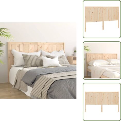 The Living Store Cabecero de cama madera maciza de pino 155,5x4x100 cm - Madera maciza