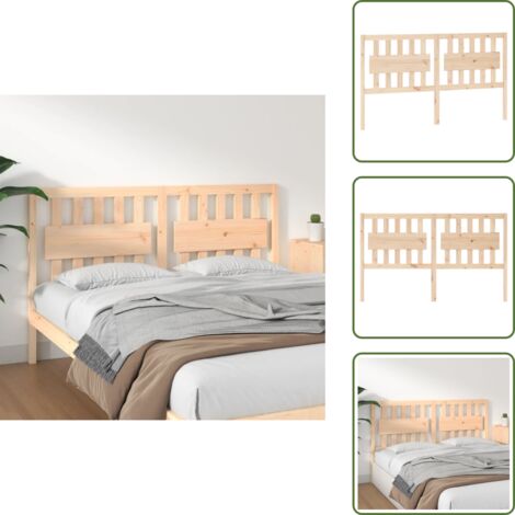 The Living Store Cabecero de cama madera maciza de pino 155,5x4x100 cm - Madera maciza