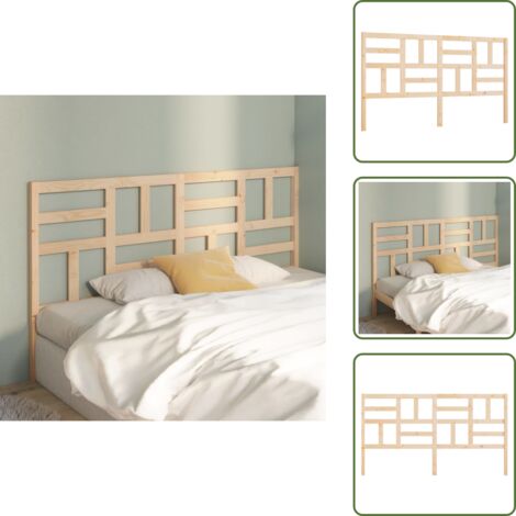 The Living Store Cabecero de cama madera maciza de pino 186x4x104 cm - Cabecero de cama de pino