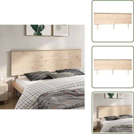 The Living Store Cabecero de cama madera maciza de pino 204x6x82,5 cm - Cabecero de cama de pino